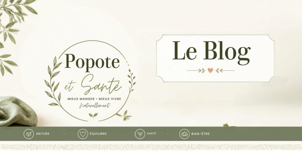 Popote et Santé le blog sur fond de feuilles vertes