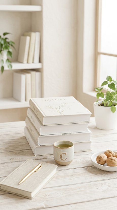 livres sur la santé et la nutrition posés sur une table en bois