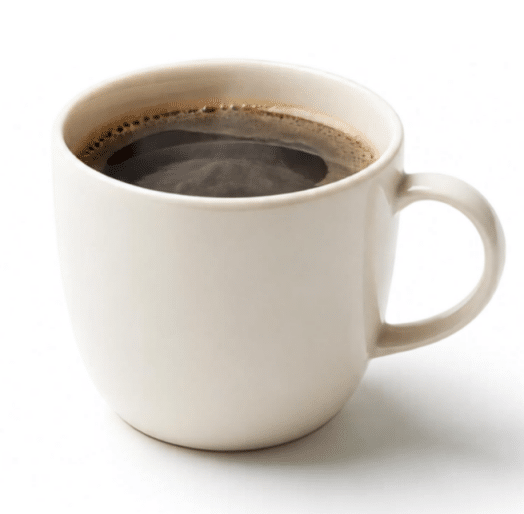 tasse à café blanche fumante