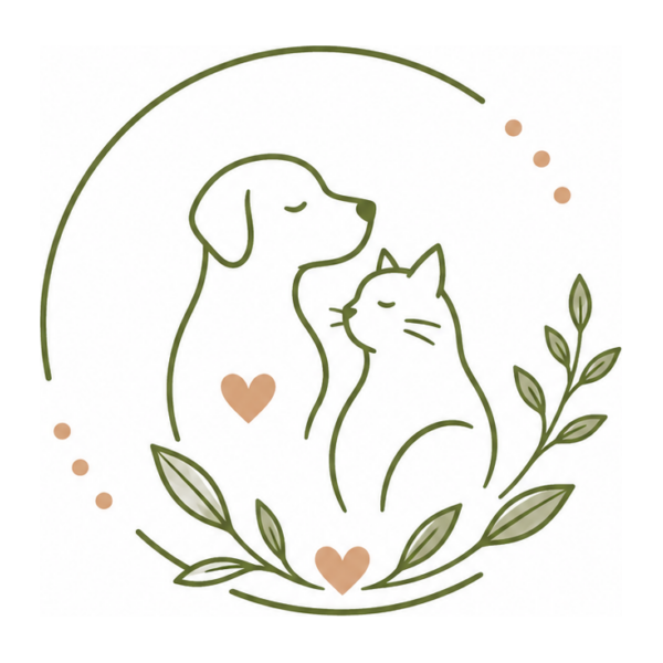 logo secondaire, un chat et un chien enlacés