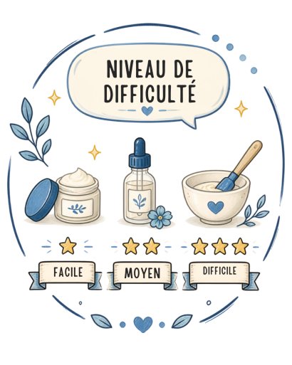 niveau de difficulté pour créer ses produits cosmétiques
